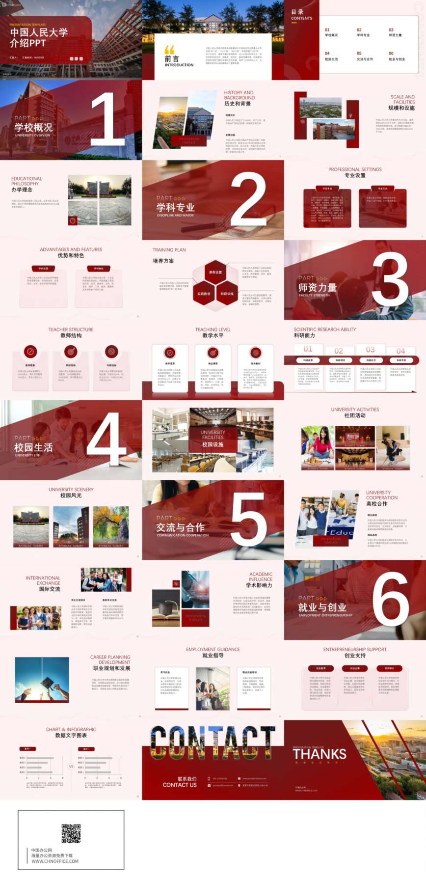 中国人民大学介绍ppt模板 预览图