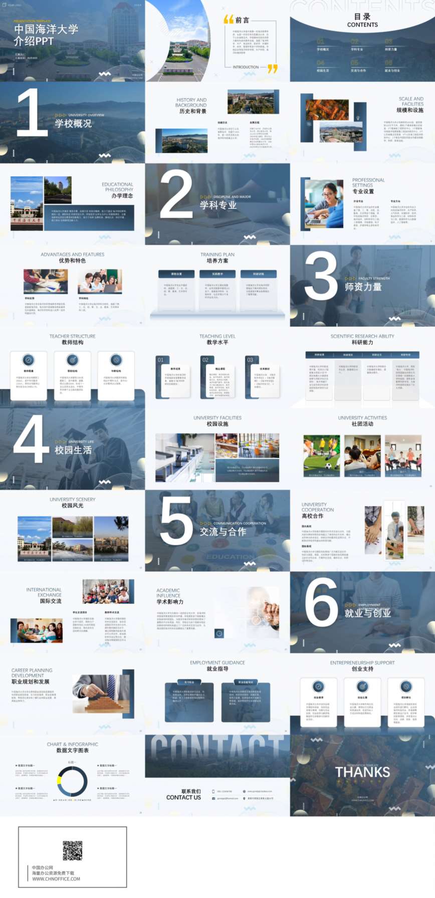 中国海洋大学介绍ppt模板 预览图