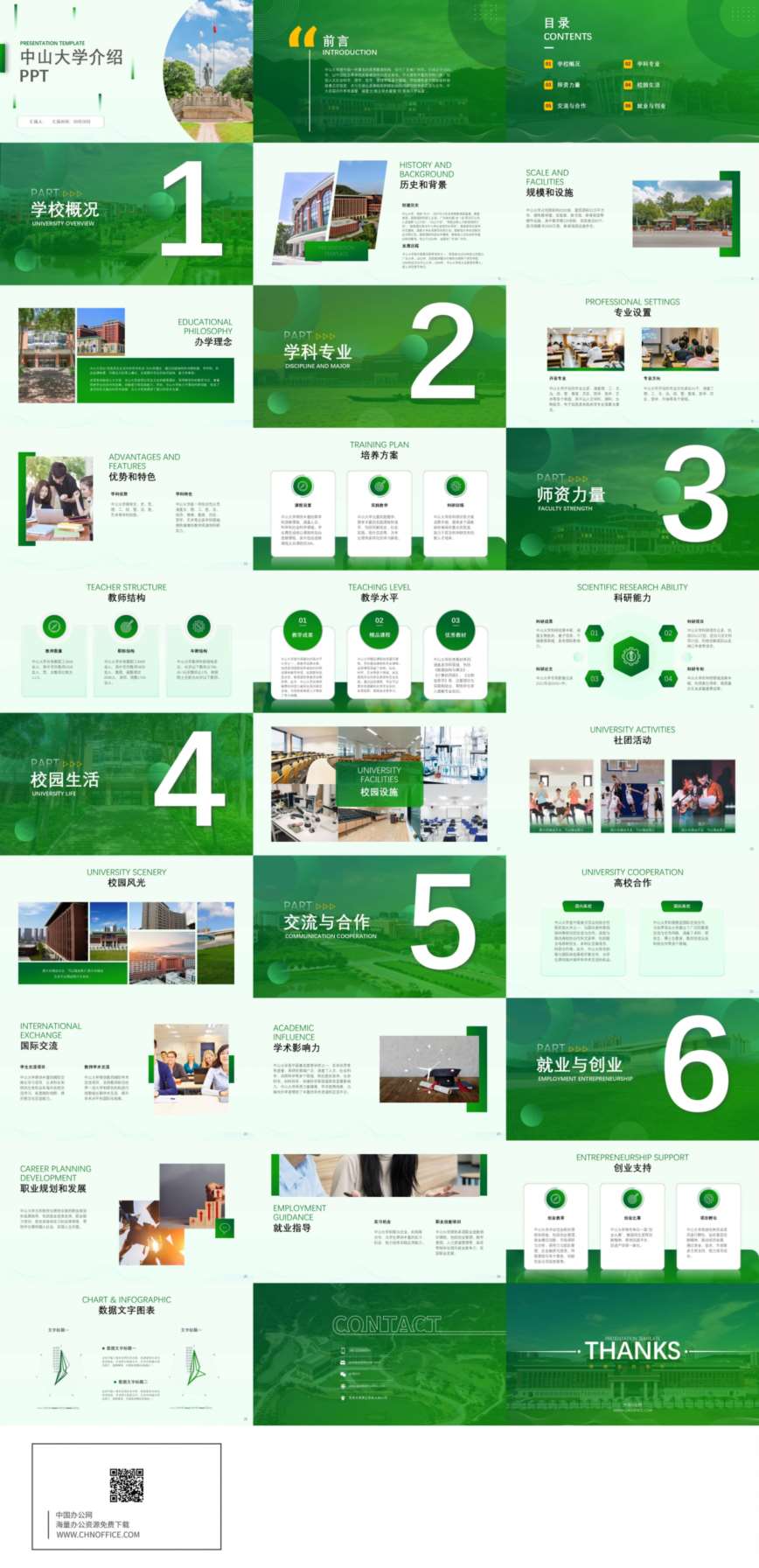 中山大学介绍ppt模板 预览图