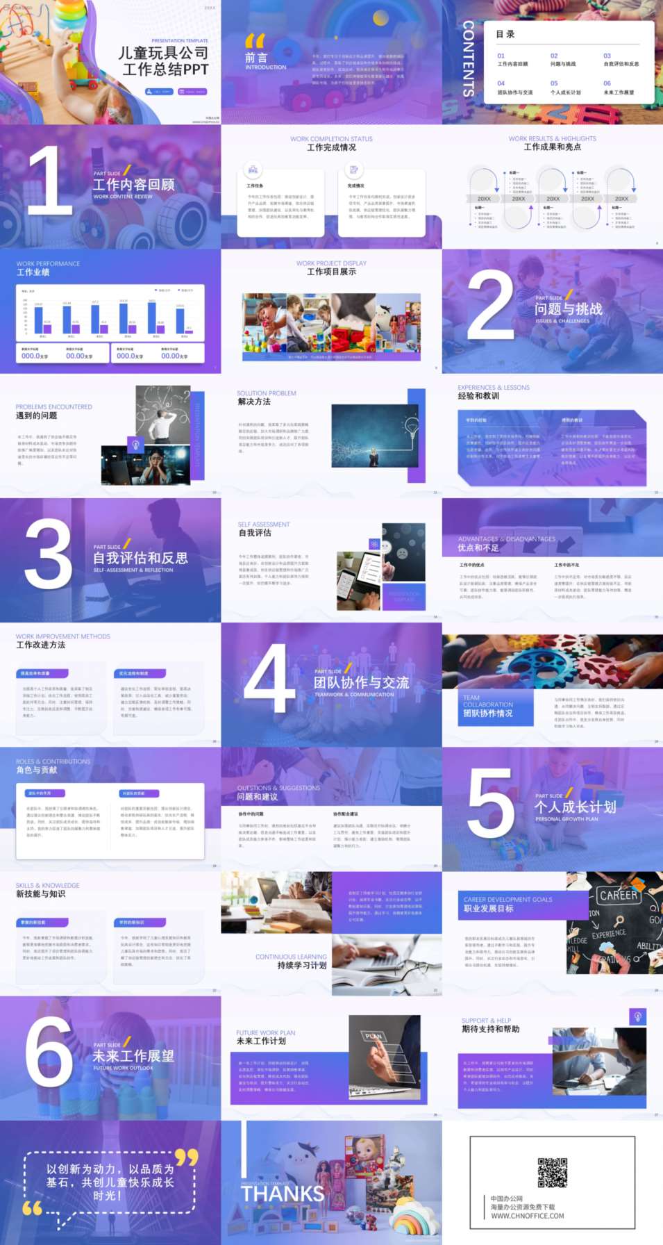 儿童玩具公司工作总结ppt模板 预览图