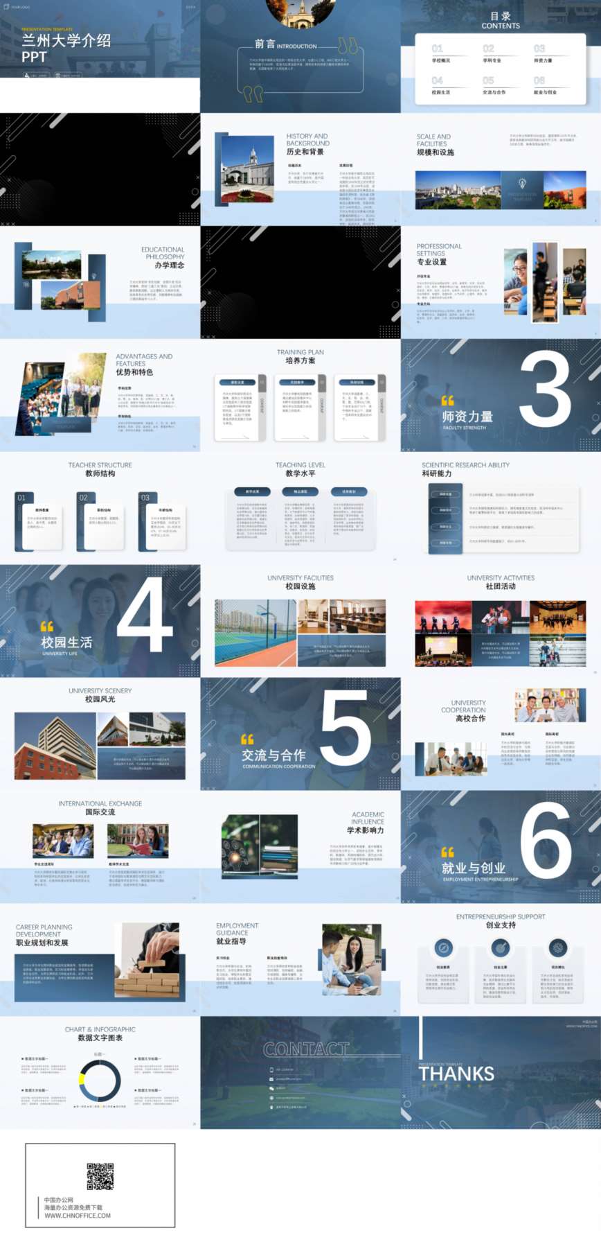 兰州大学介绍ppt模板 预览图