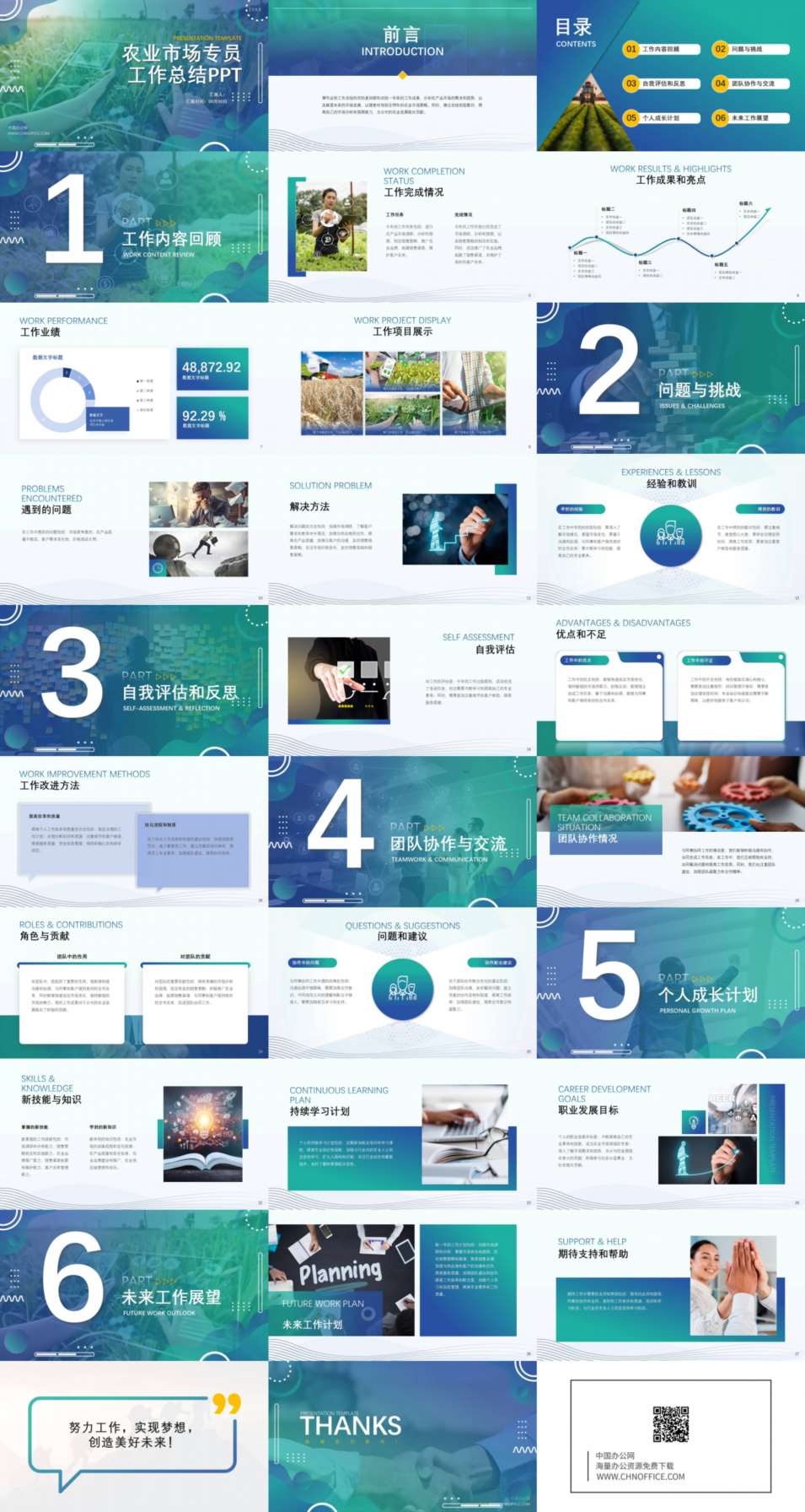 农业市场专员工作总结ppt模板 预览图