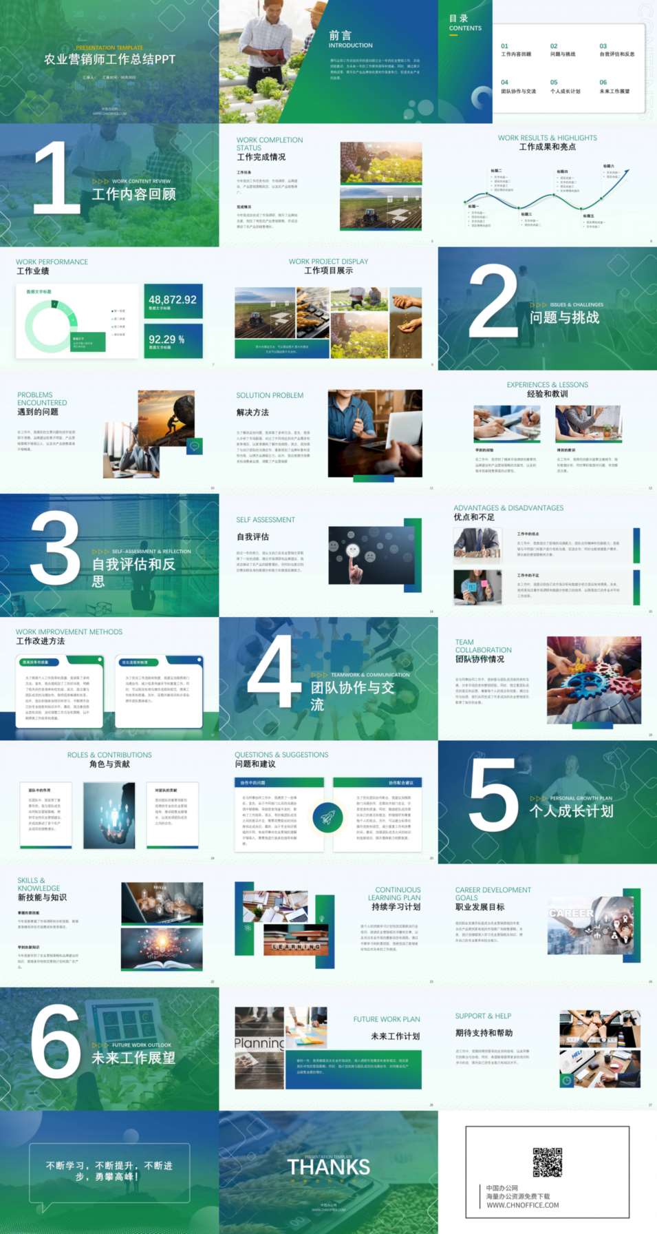 农业营销师工作总结ppt模板 预览图