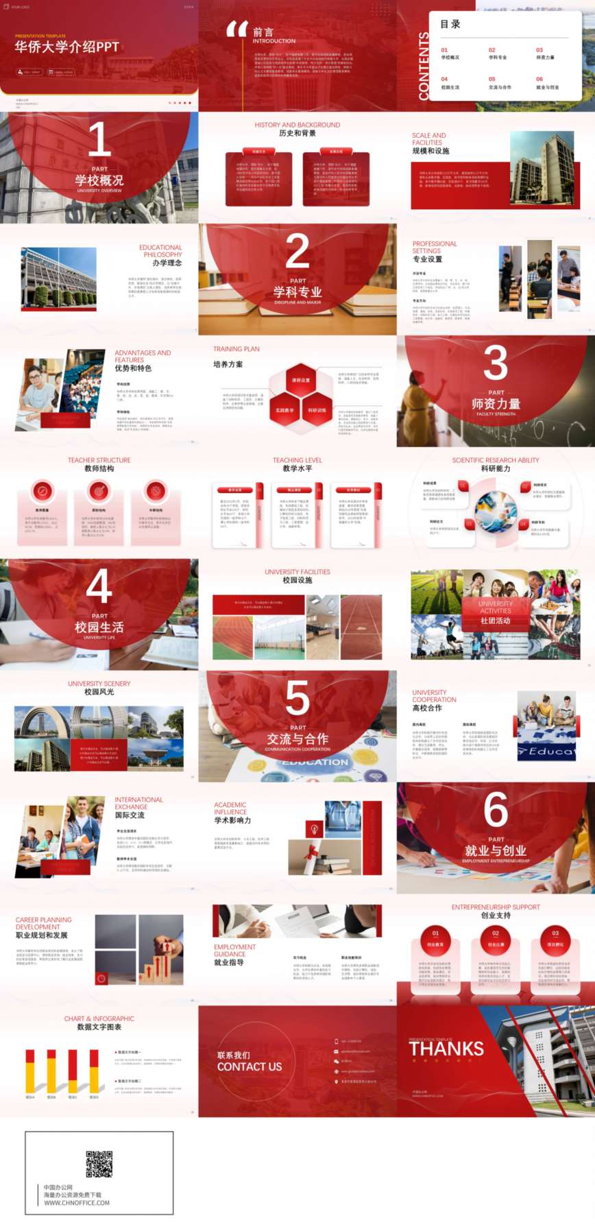 华侨大学介绍ppt模板 预览图
