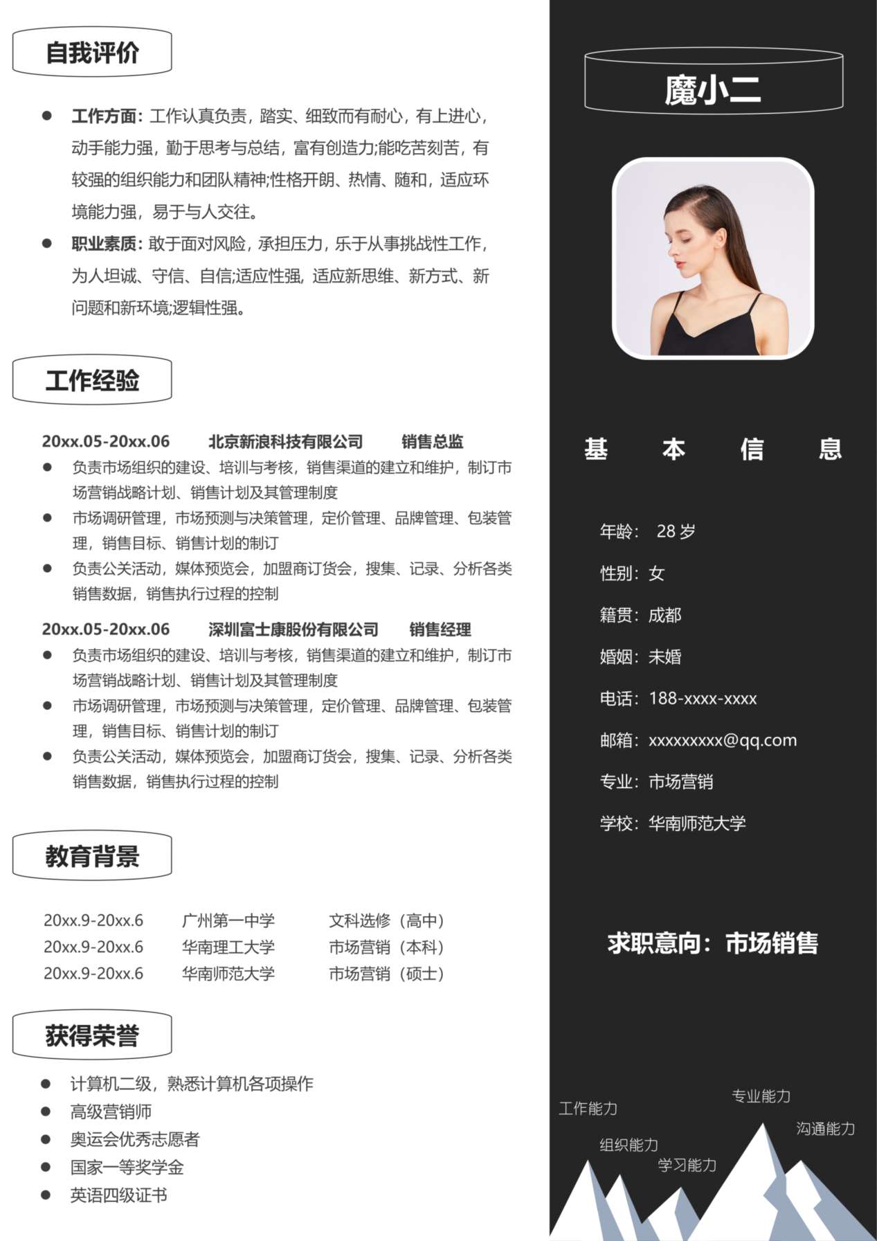 单页简历模板97 预览图
