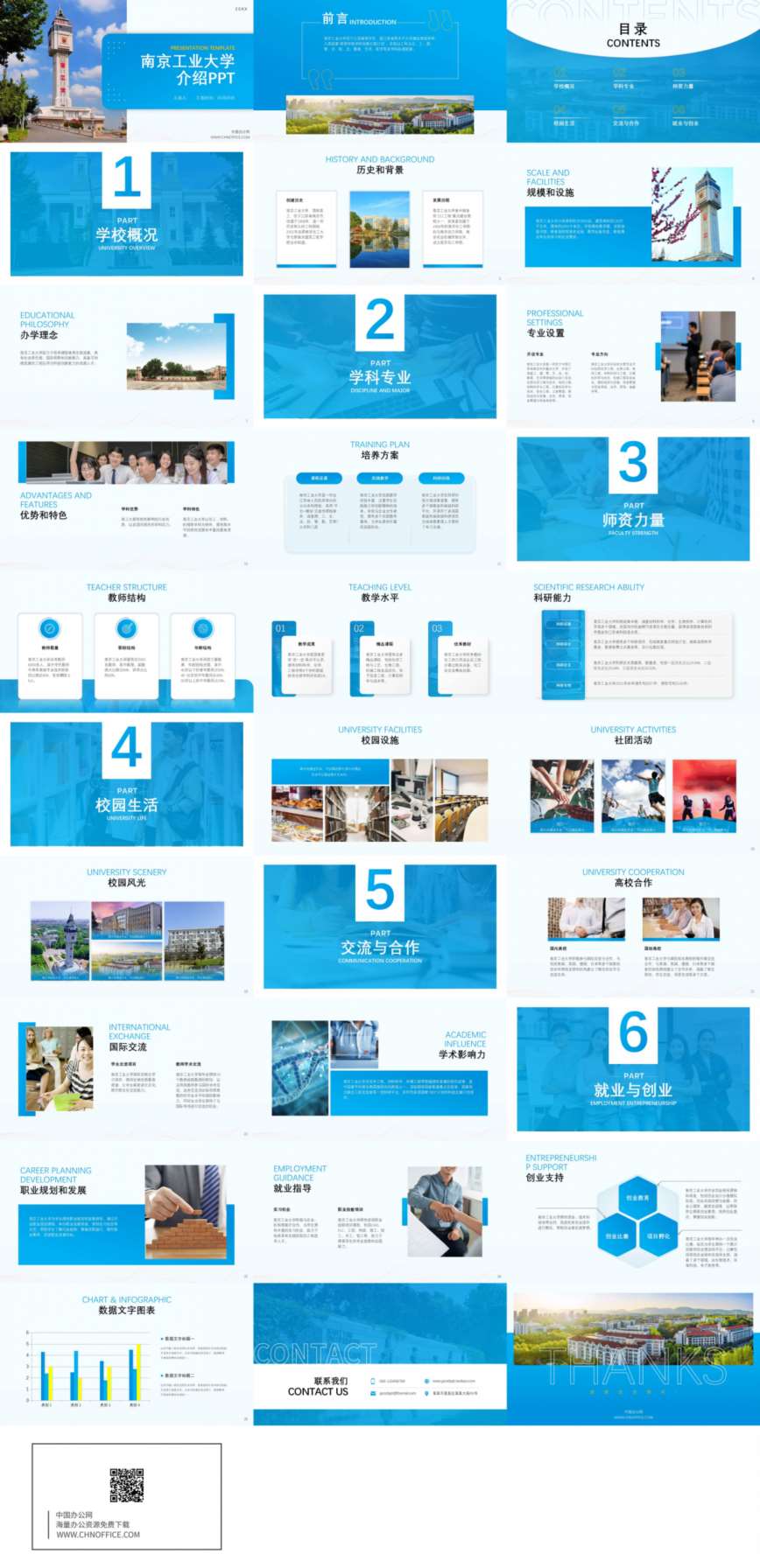 南京工业大学介绍ppt模板 预览图