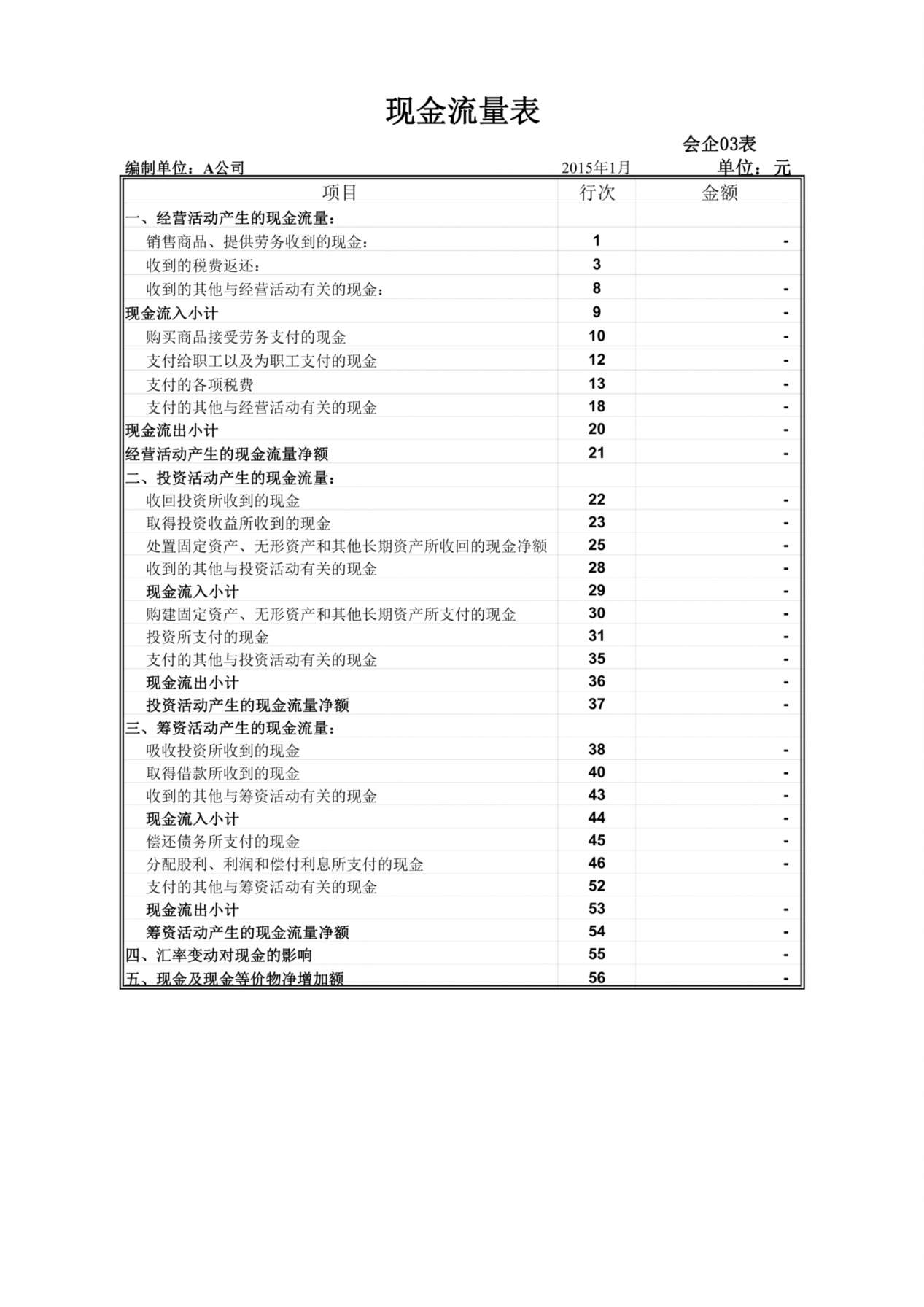 各常用财务表单（自动计算 预览图