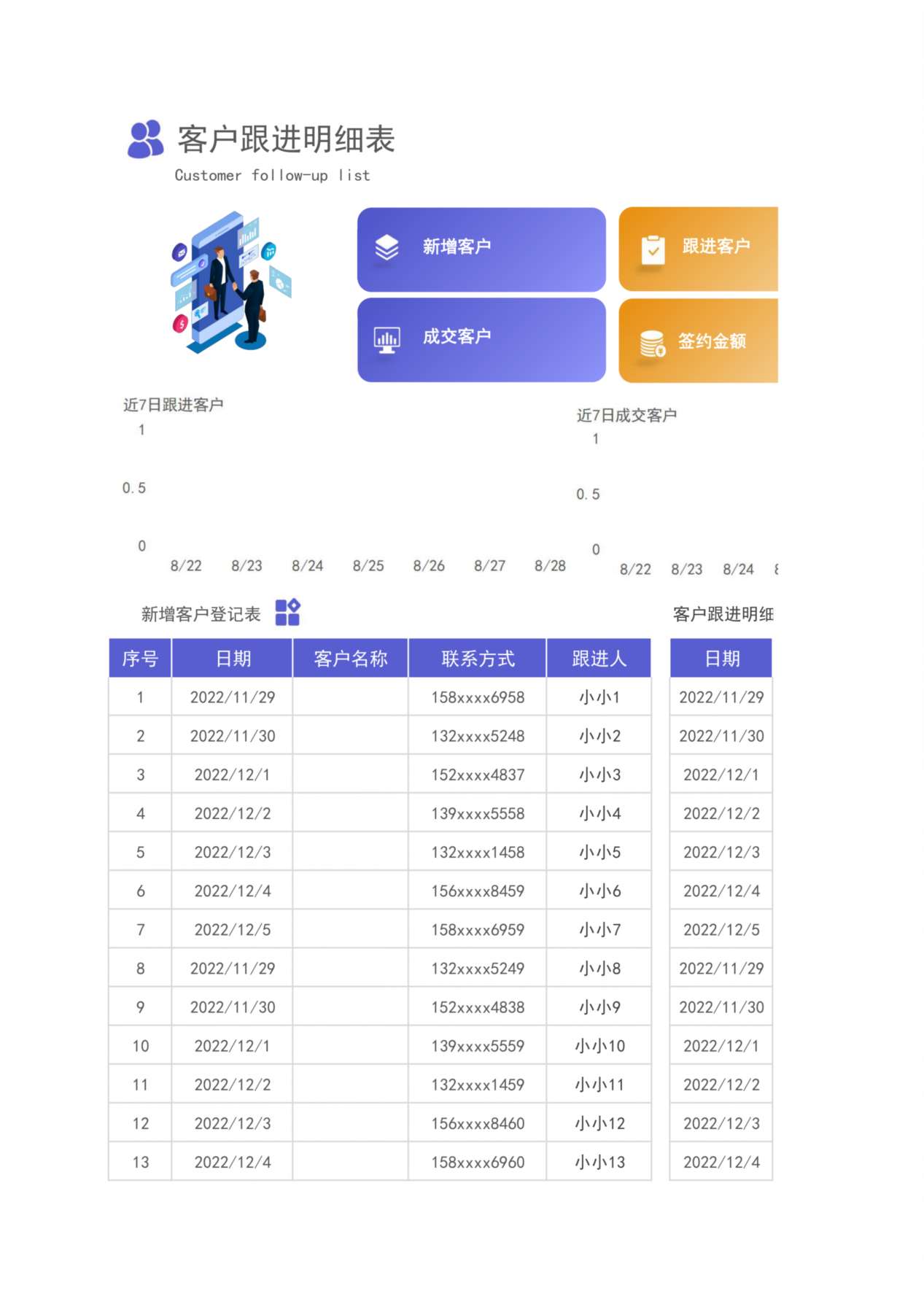客户跟进明细报表 预览图