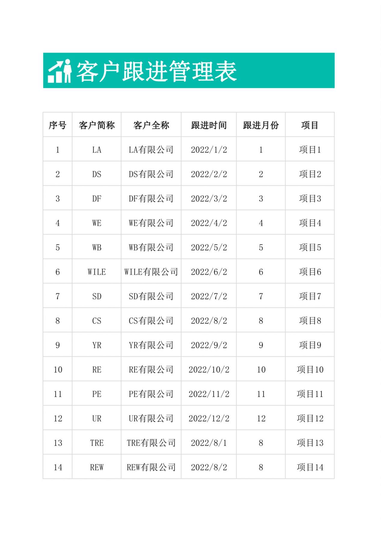 客户跟进汇总分析 预览图
