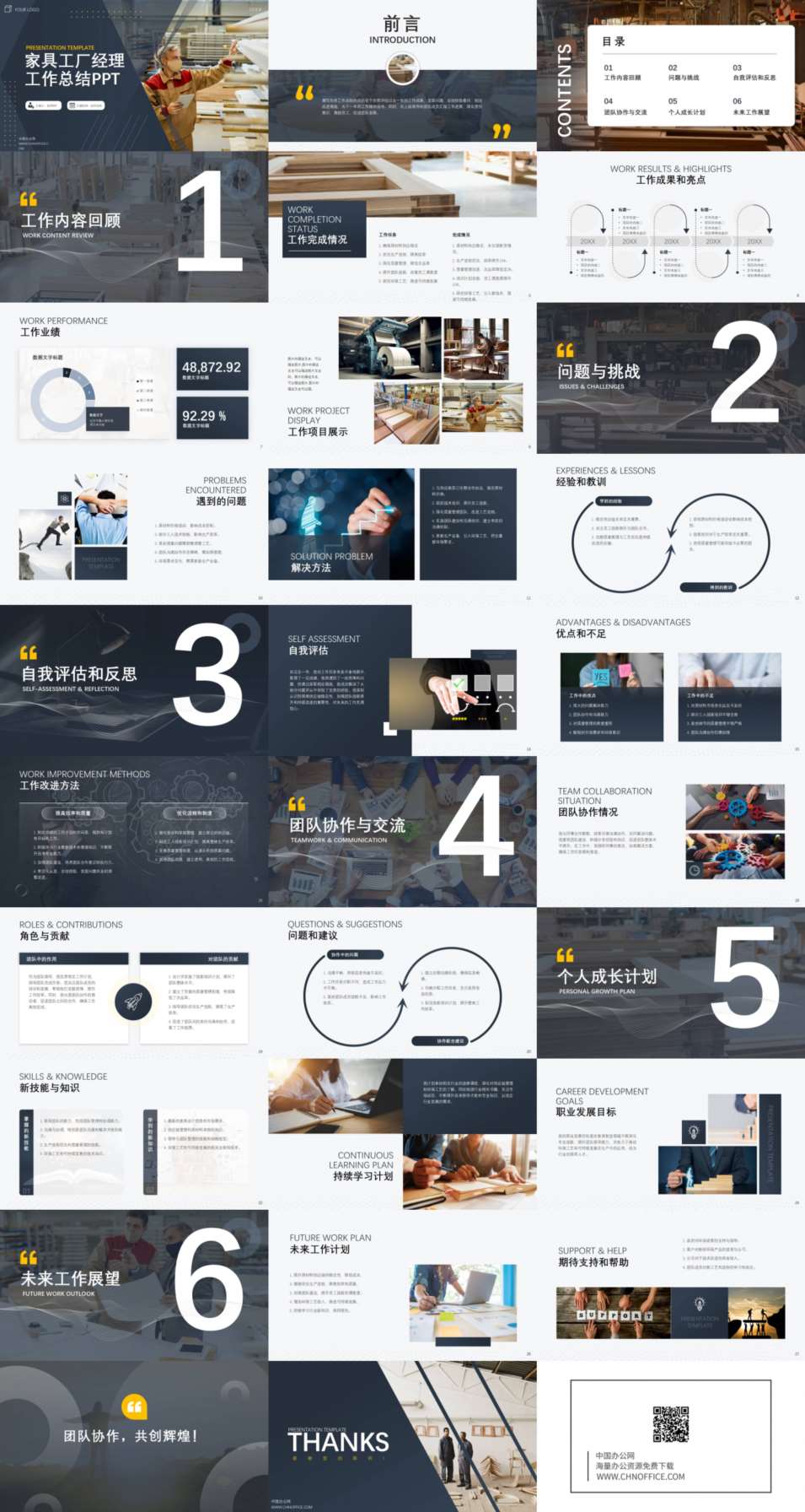 家具工厂经理工作总结ppt模板 预览图