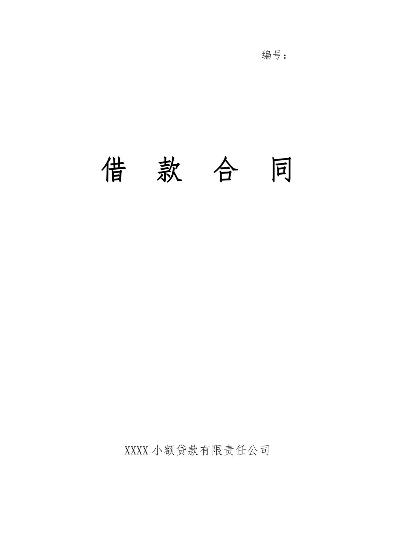 小额贷款公司借款合同 预览图