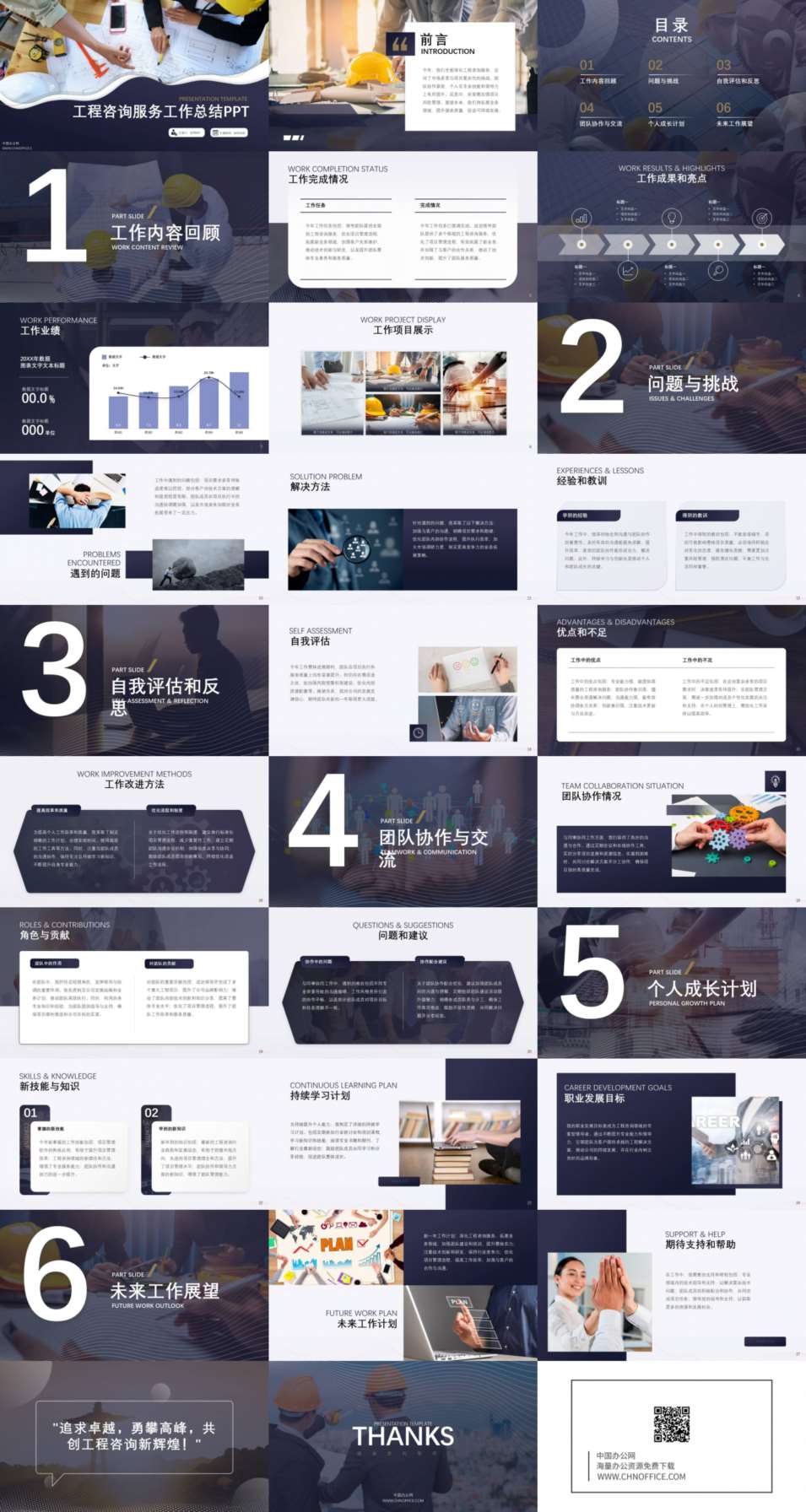 工程咨询服务公司工作总结ppt模板 预览图