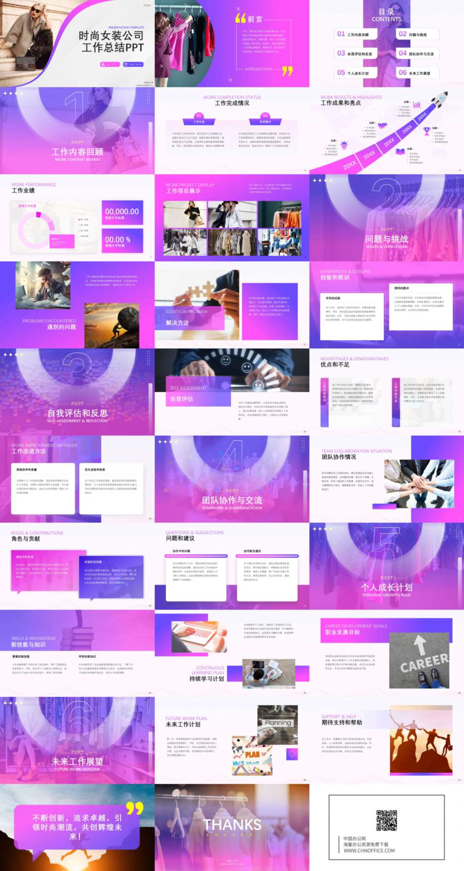 时尚女装公司工作总结ppt模板 预览图