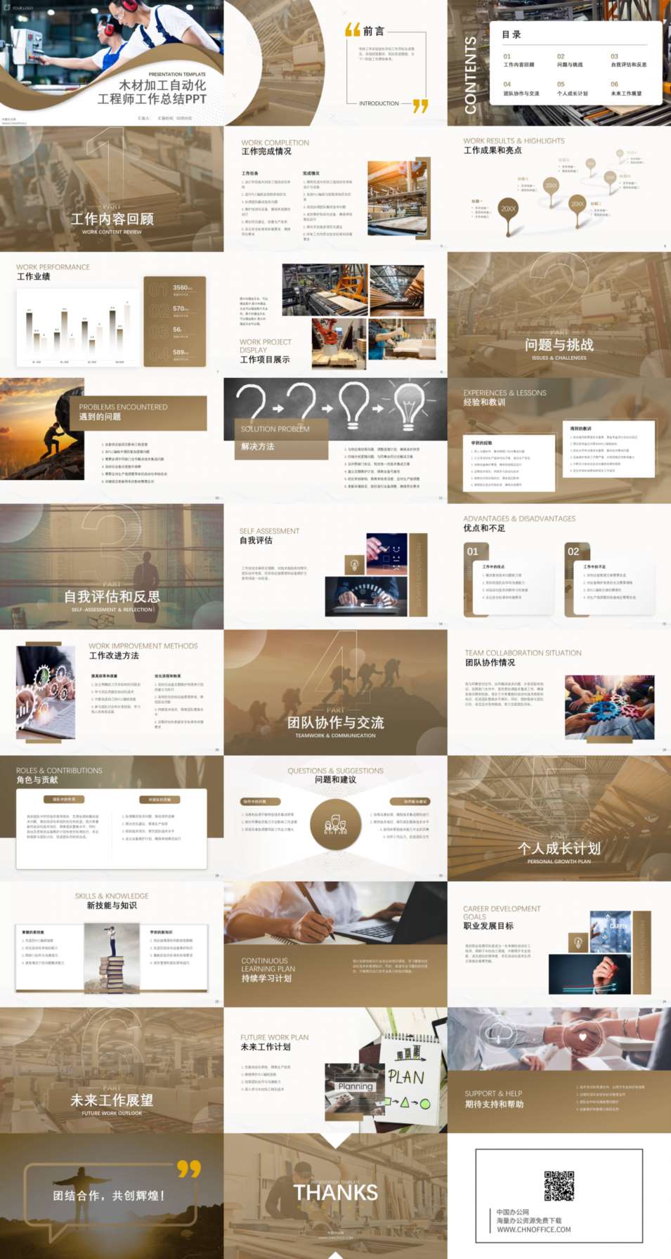 木材加工自动化工程师工作总结ppt模板 预览图
