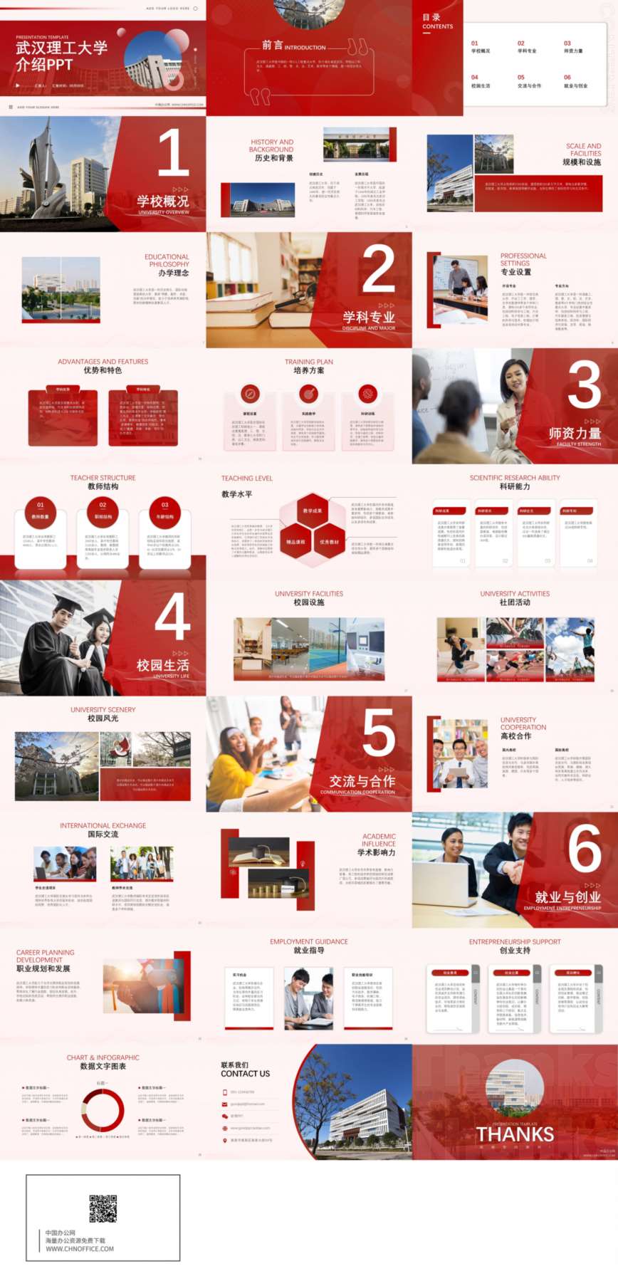 武汉理工大学介绍ppt模板 预览图