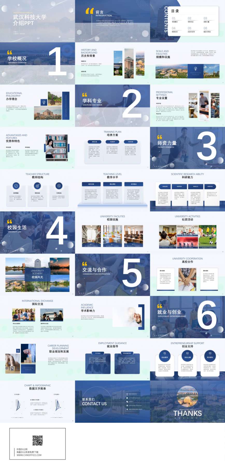 武汉科技大学介绍ppt模板 预览图