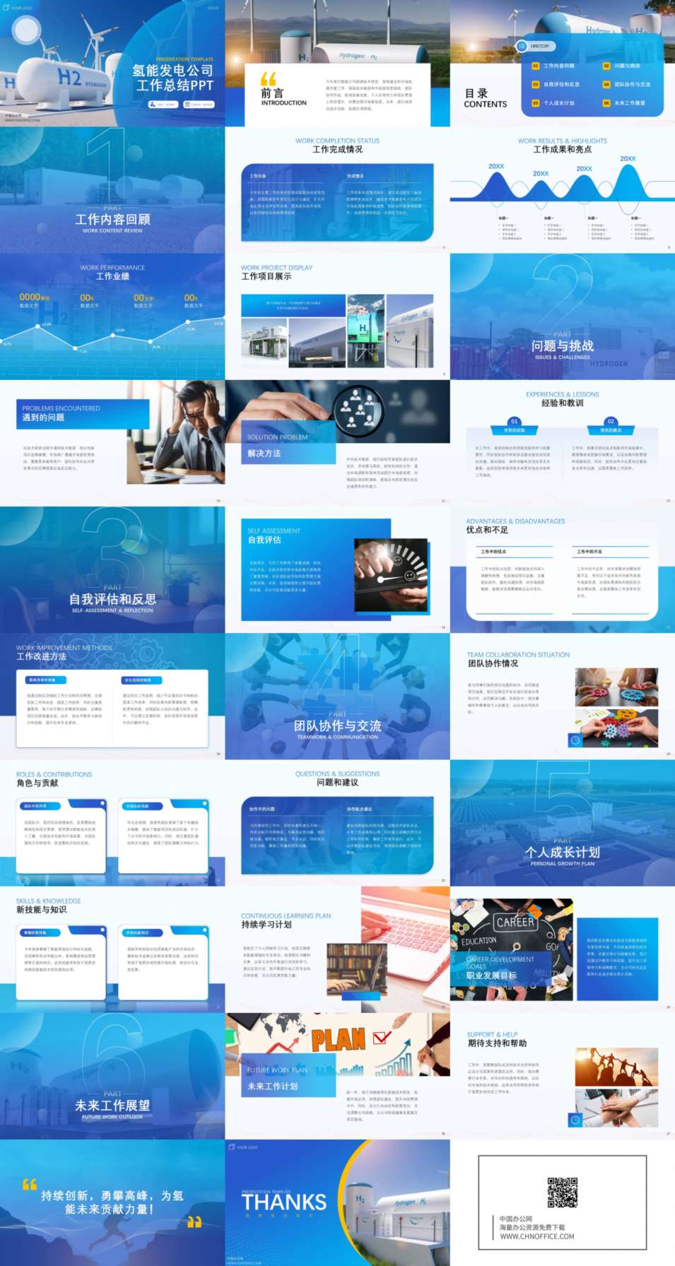 氢能发电厂工作总结ppt模板 预览图