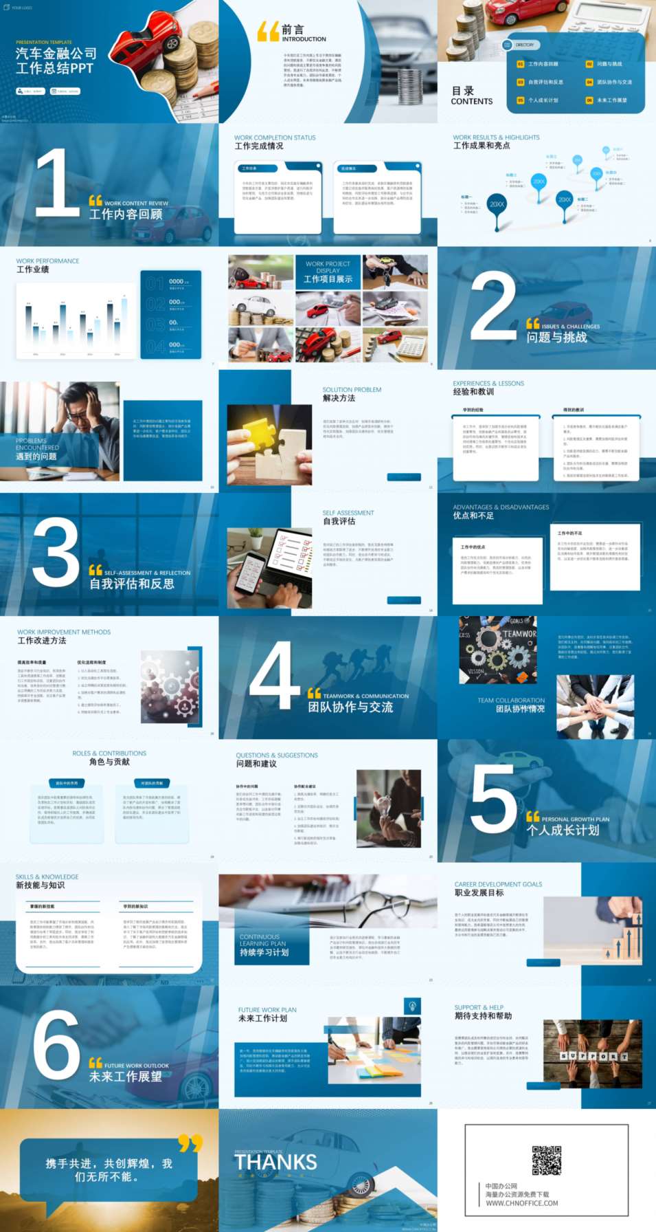 汽车金融公司工作总结ppt模板 预览图
