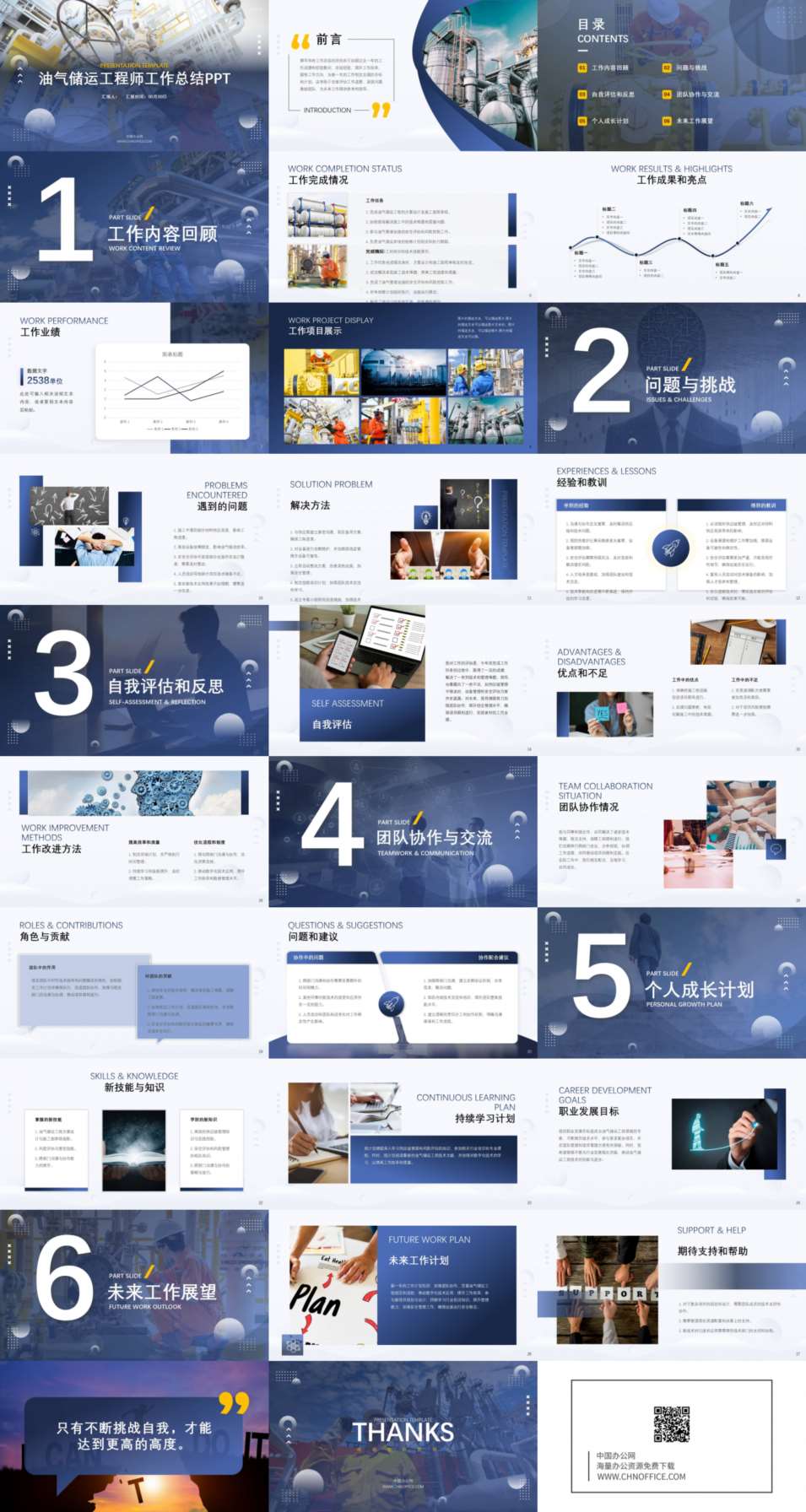油气储运工程师工作总结ppt模板 预览图