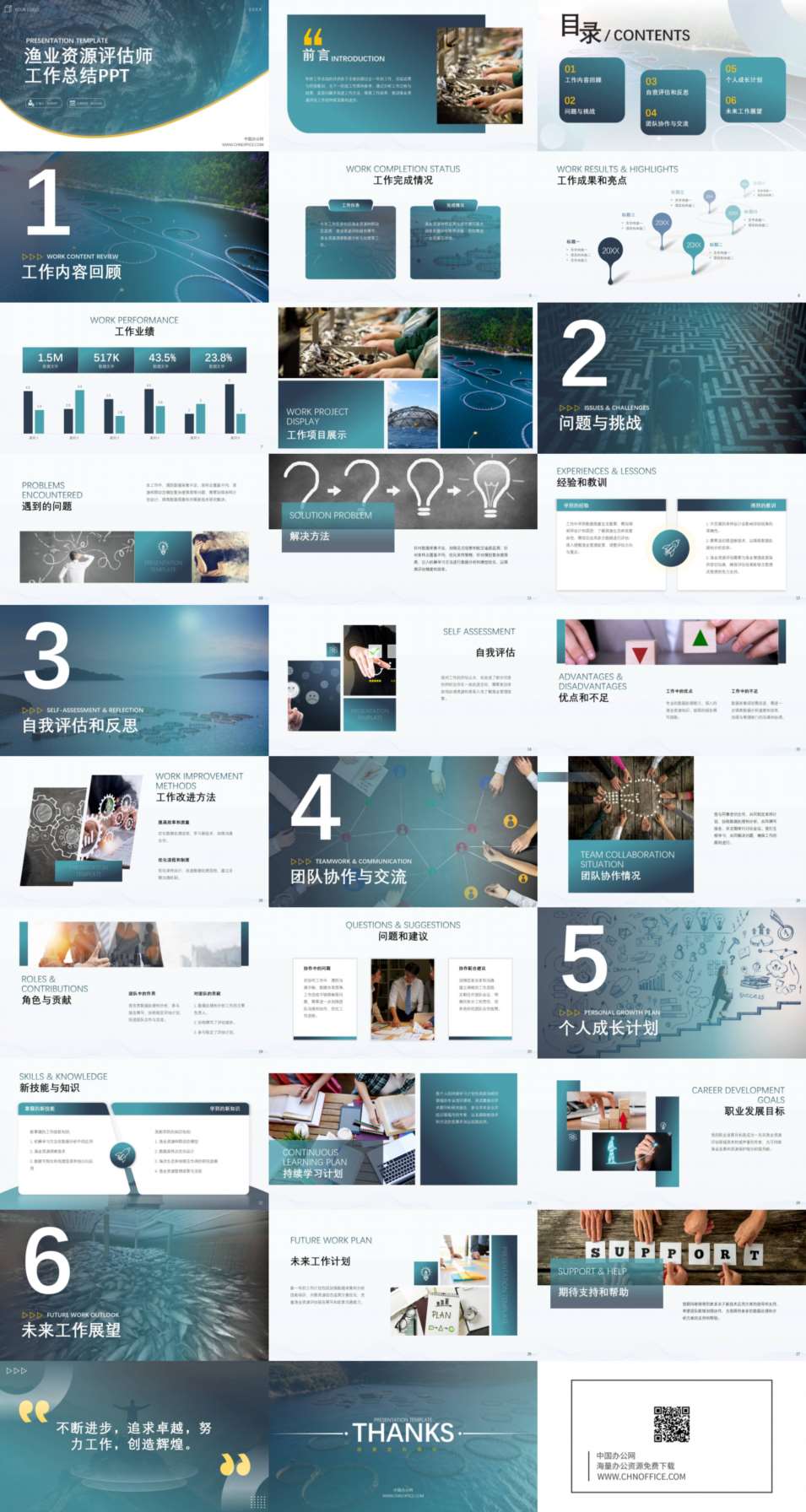 渔业资源评估师工作总结ppt模板 预览图