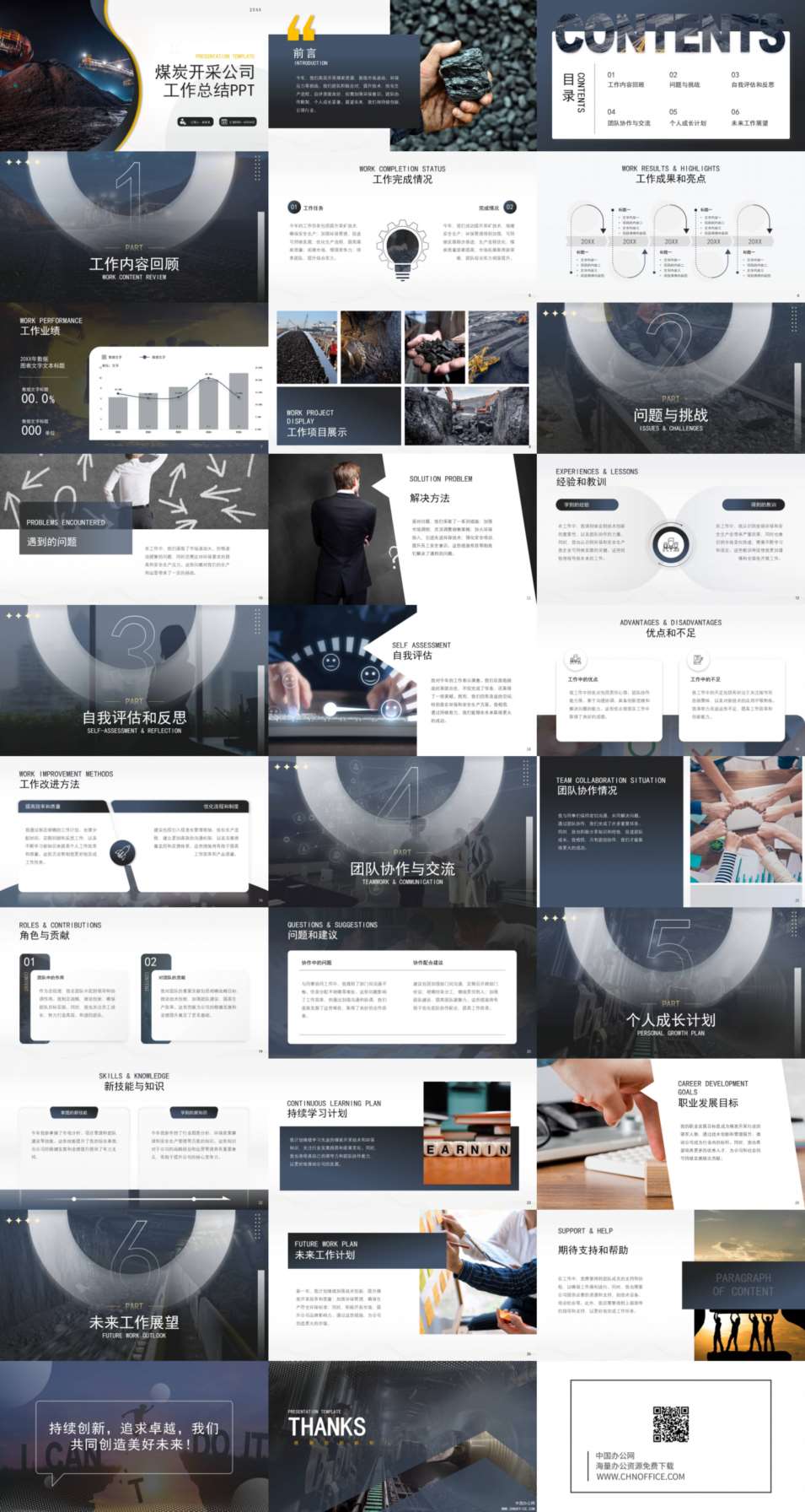 煤炭开采公司工作总结ppt模板 预览图