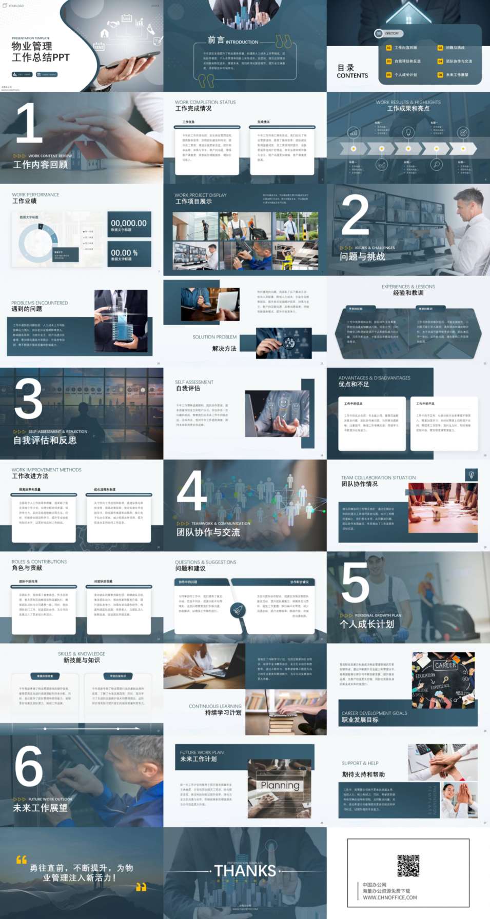 物业管理公司工作总结ppt模板 预览图