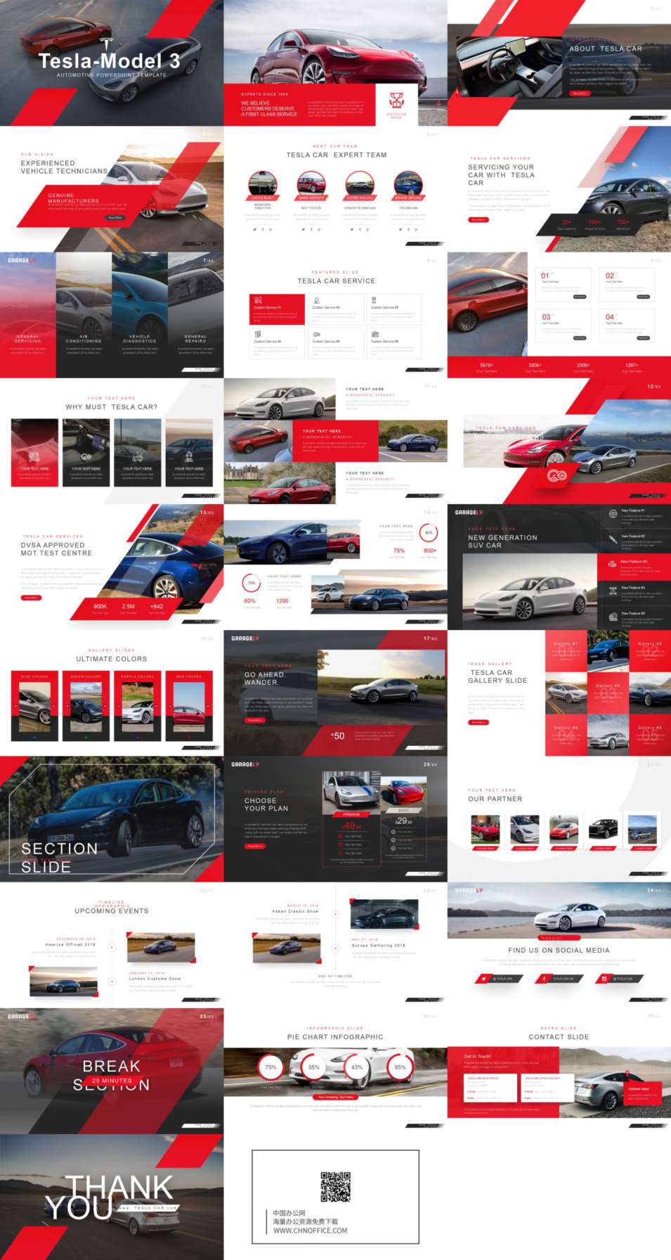 特斯拉model3产品发布ppt模板 预览图