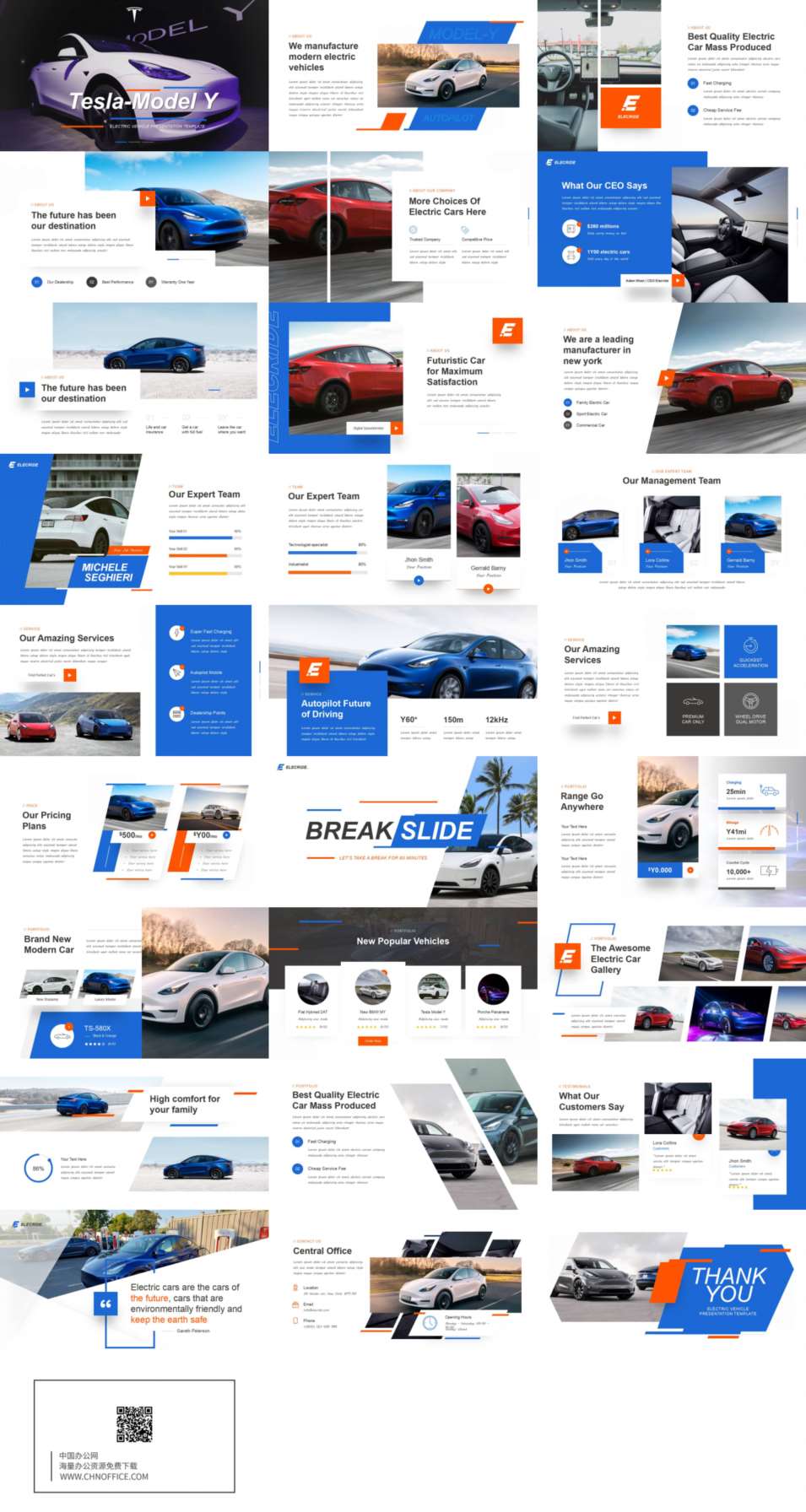 特斯拉modelY产品发布ppt模板 预览图