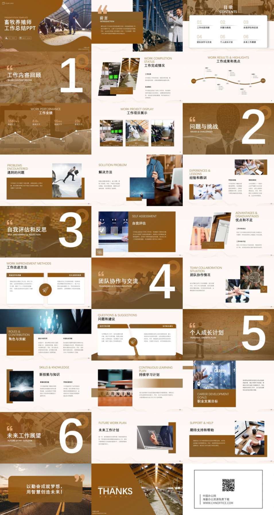 畜牧养殖师工作总结ppt模板 预览图