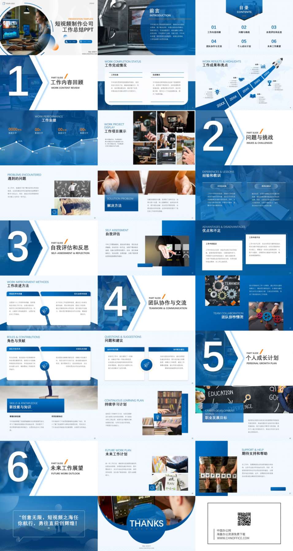 短视频制作公司工作总结ppt模板 预览图