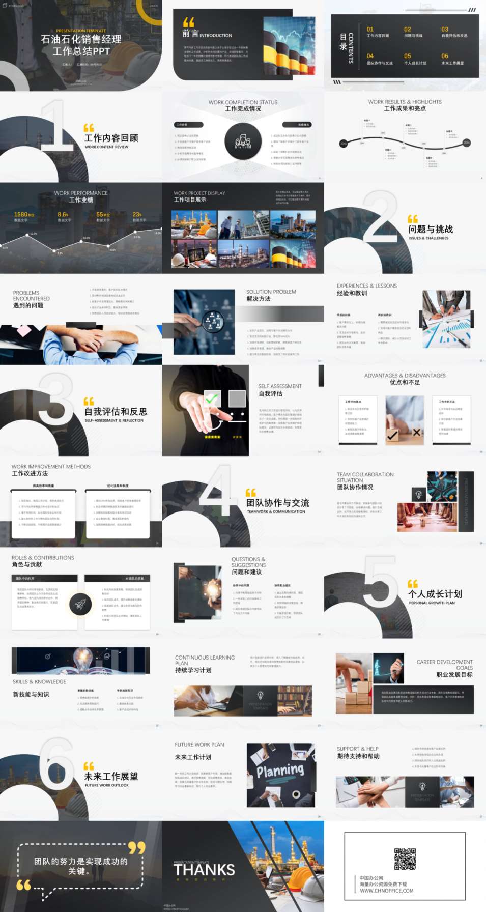 石油石化销售经理工作总结ppt模板 预览图