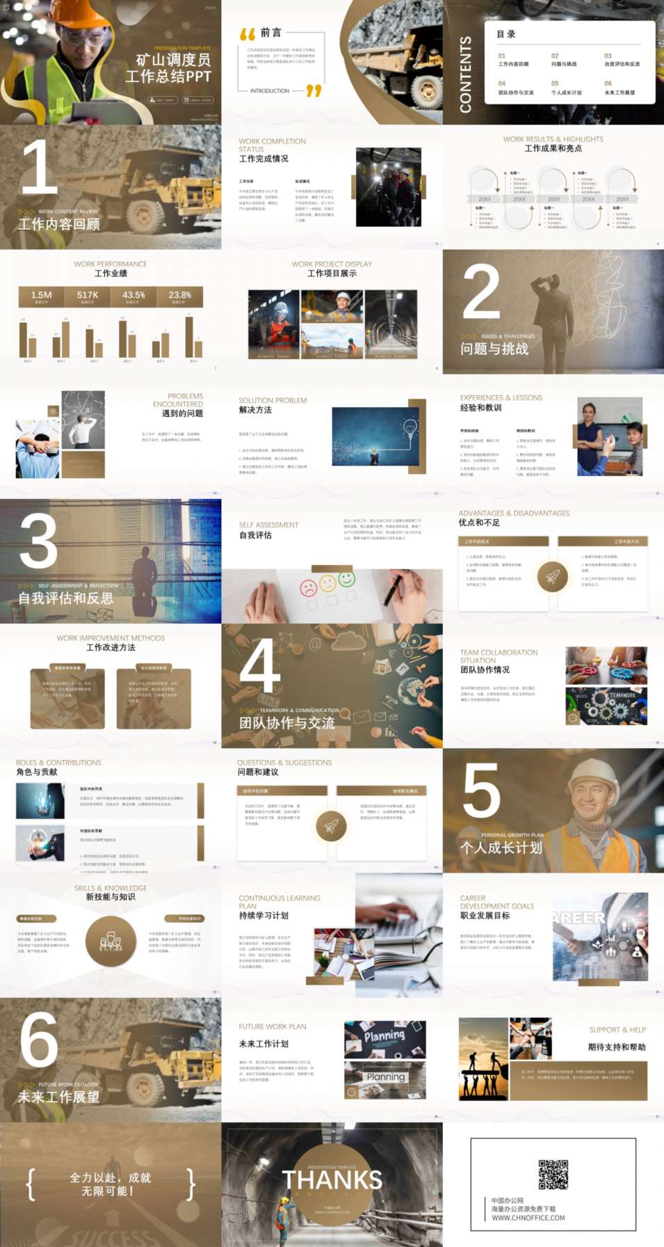 矿山调度员工作总结ppt模板 预览图