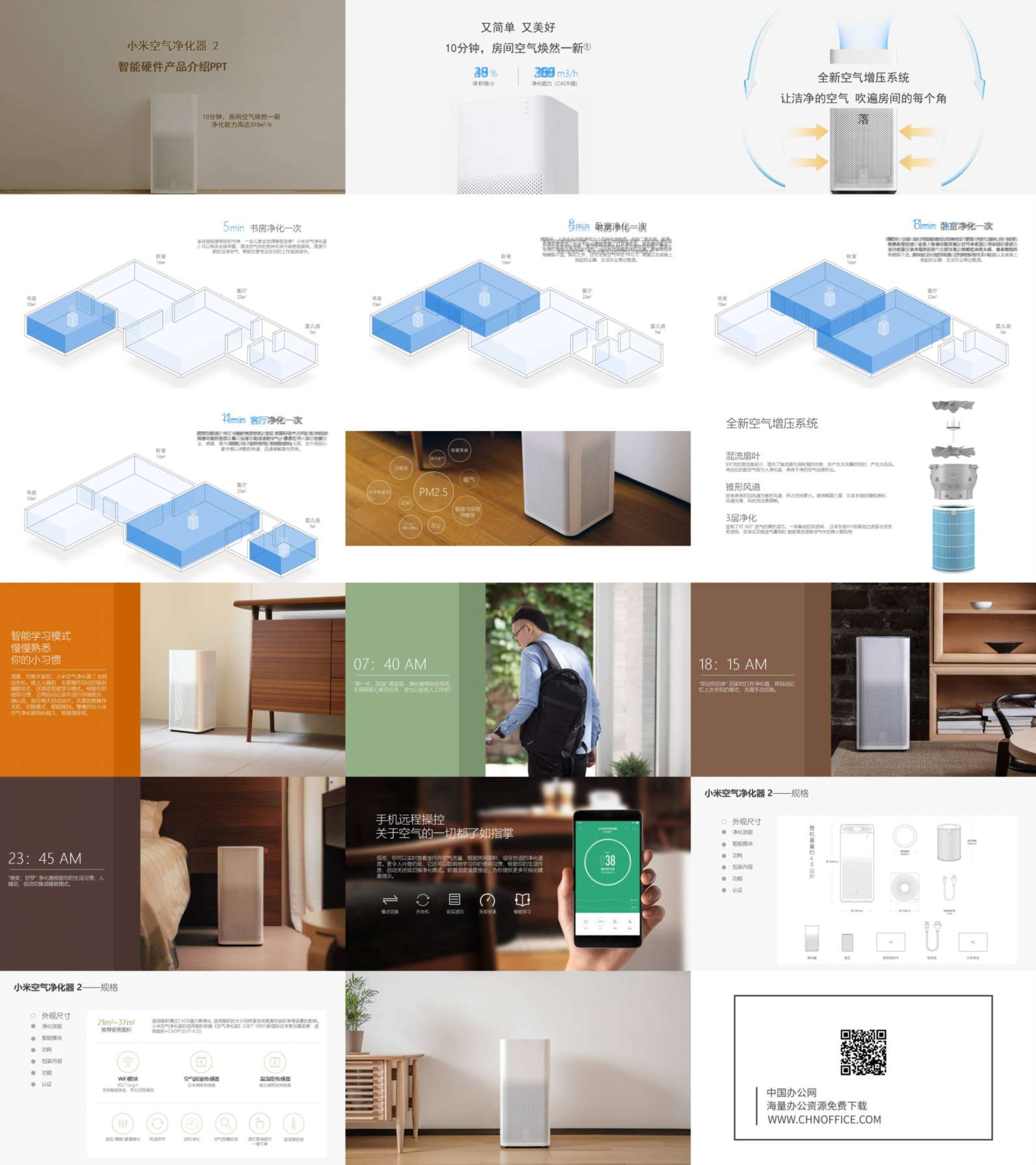 空气净化器产品发布ppt模板 预览图