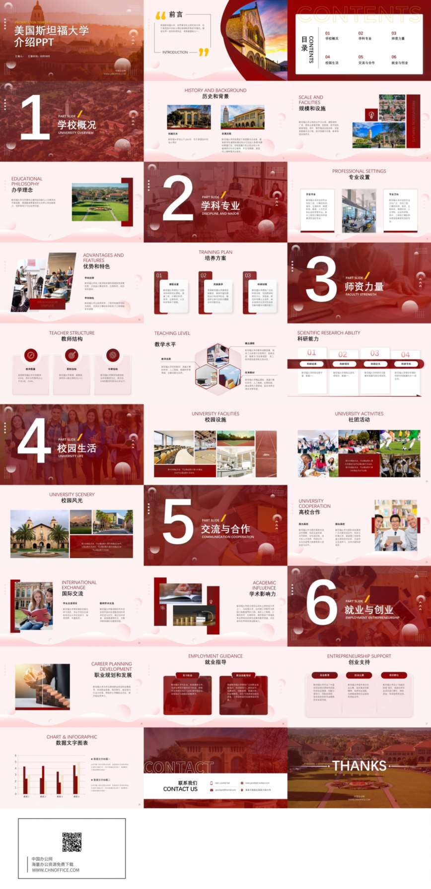 美国斯坦福大学介绍ppt模板 预览图