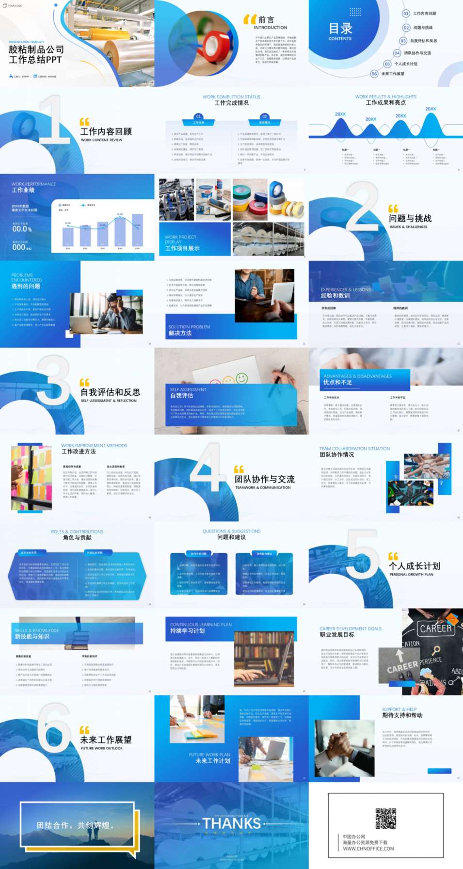 胶粘制品公司工作总结ppt模板 预览图