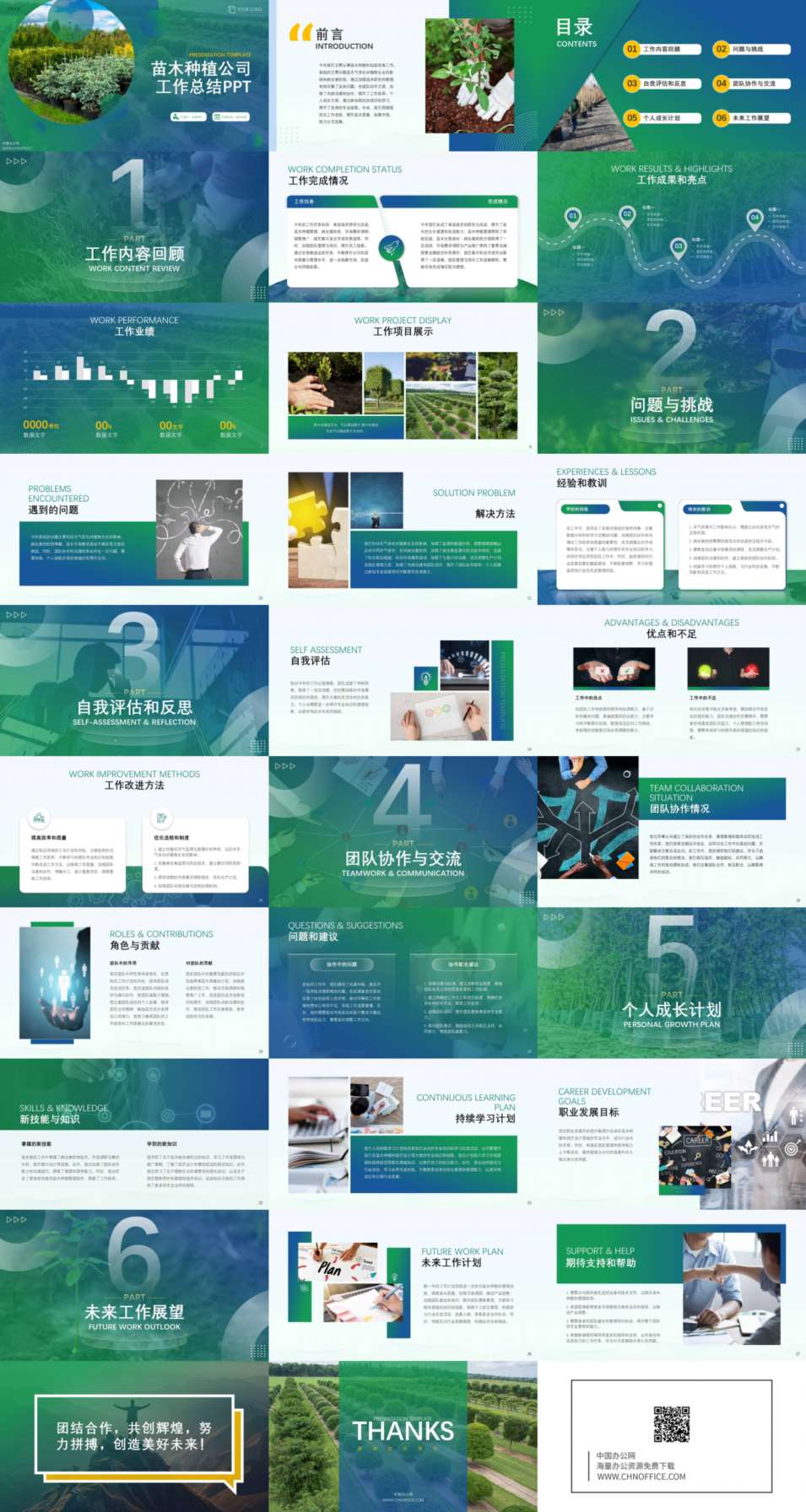 苗木种植公司工作总结ppt模板 预览图