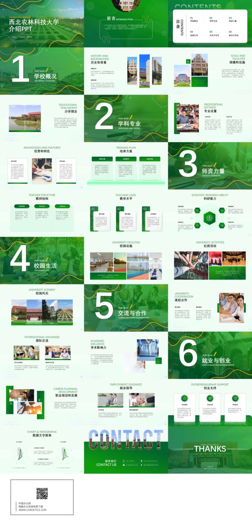 西北农林科技大学介绍ppt模板 预览图