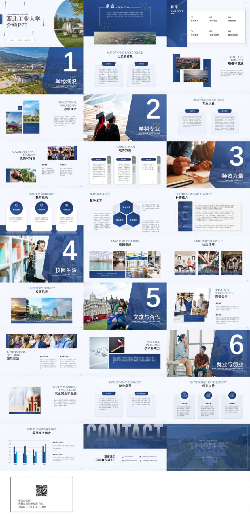 西北工业大学介绍ppt模板 预览图