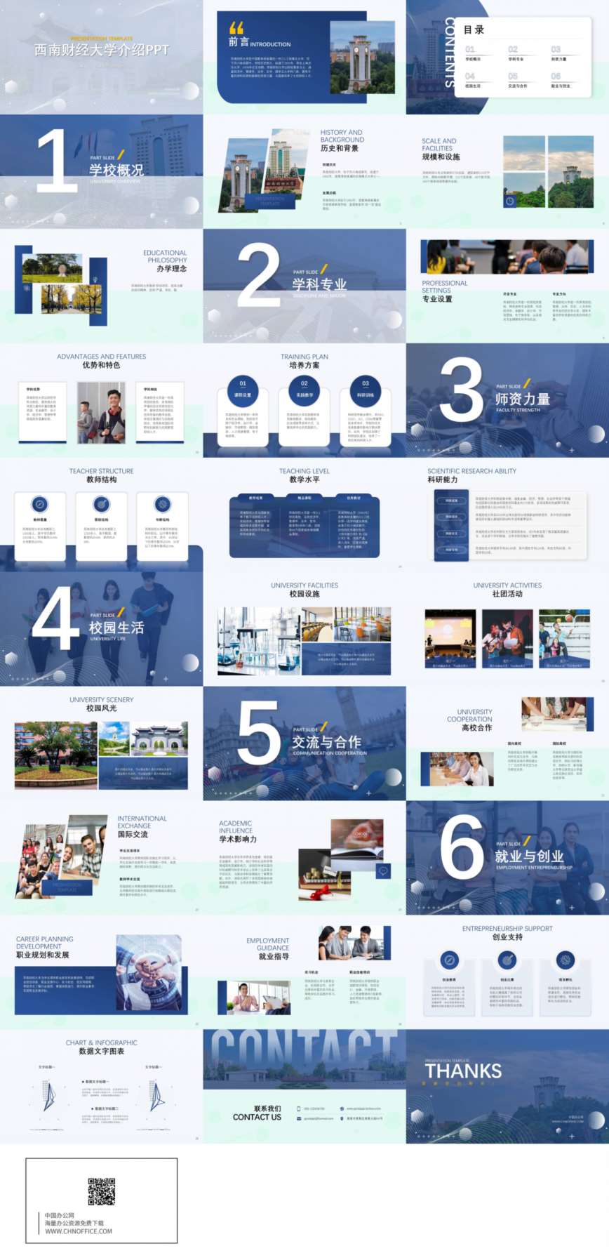 西南财经大学介绍ppt模板 预览图
