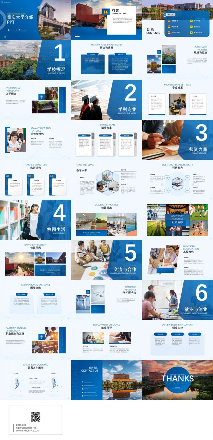 重庆大学介绍ppt模板 预览图