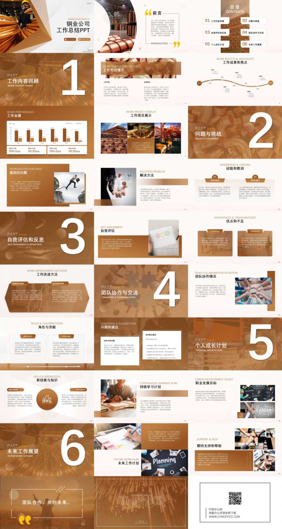 铜业公司工作总结ppt模板 预览图