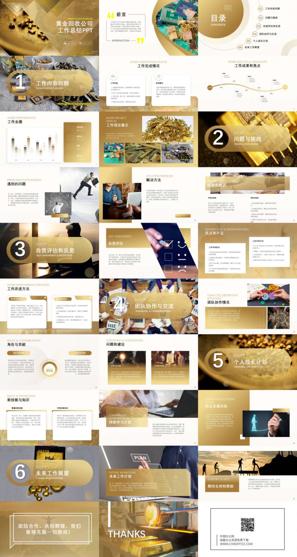 黄金回收公司工作总结ppt模板 预览图